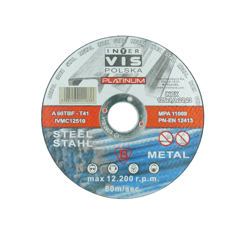 TARCZA DO METALU INTER-VIS 125/1.0 IVMC12510