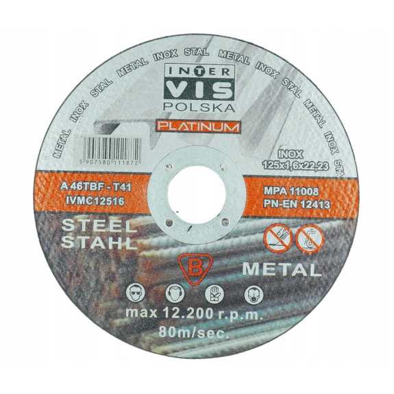 TARCZA DO METALU INTER-VIS 125/1.6 IVMC12516