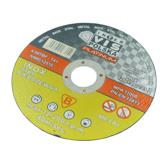 TARCZA DO METALU INTER-VIS 125/1.0 INOX IVMIC12510