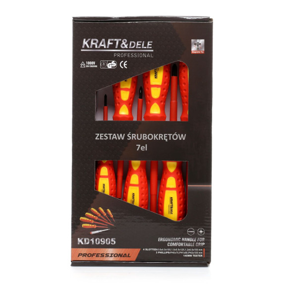 ŚRUBOKRĘTY IZOLOWANE - 7 EL. - KD10905