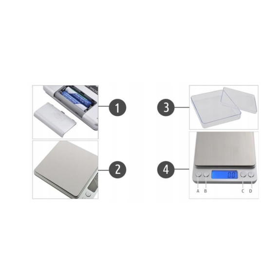 WAGA ELEKTRONICZNA 10x10 2000 G / 0.1G