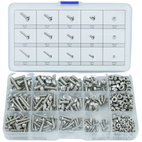 ŚRUBY ZE STALI NIERDZEWNEJ IMBUS 440 SZT. - E01773