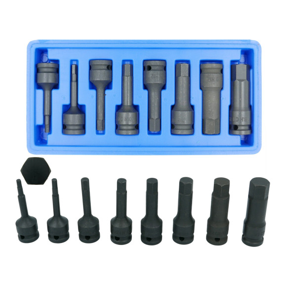 KLUCZE NASADOWE UDAROWE HEX IMBUS 8 SZT. - E01914