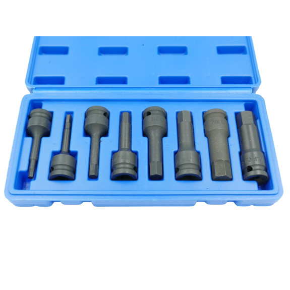 KLUCZE NASADOWE UDAROWE HEX IMBUS 8 SZT. - E01914