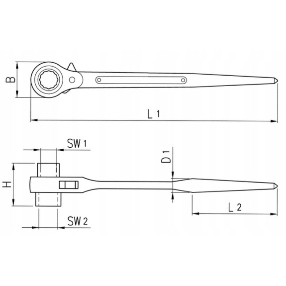 KLUCZ DO RUSZTOWAŃ 19-22 MM - E01912