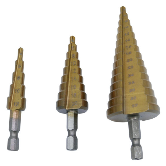 WIERTŁA STOŻKOWE 3 SZT. 4-32mm - S0322/H